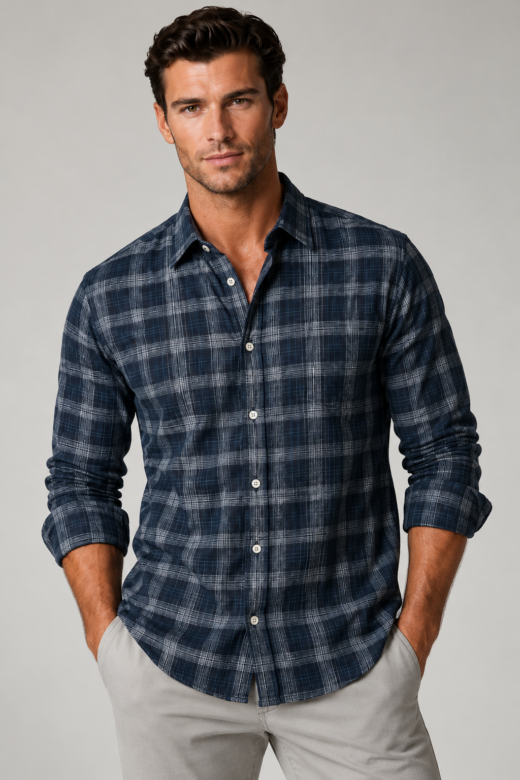 Meridian Plaid Long Sleeve Tech Shirt-LONG SLEEVE SHIRTS-BUKI-LPLAID-