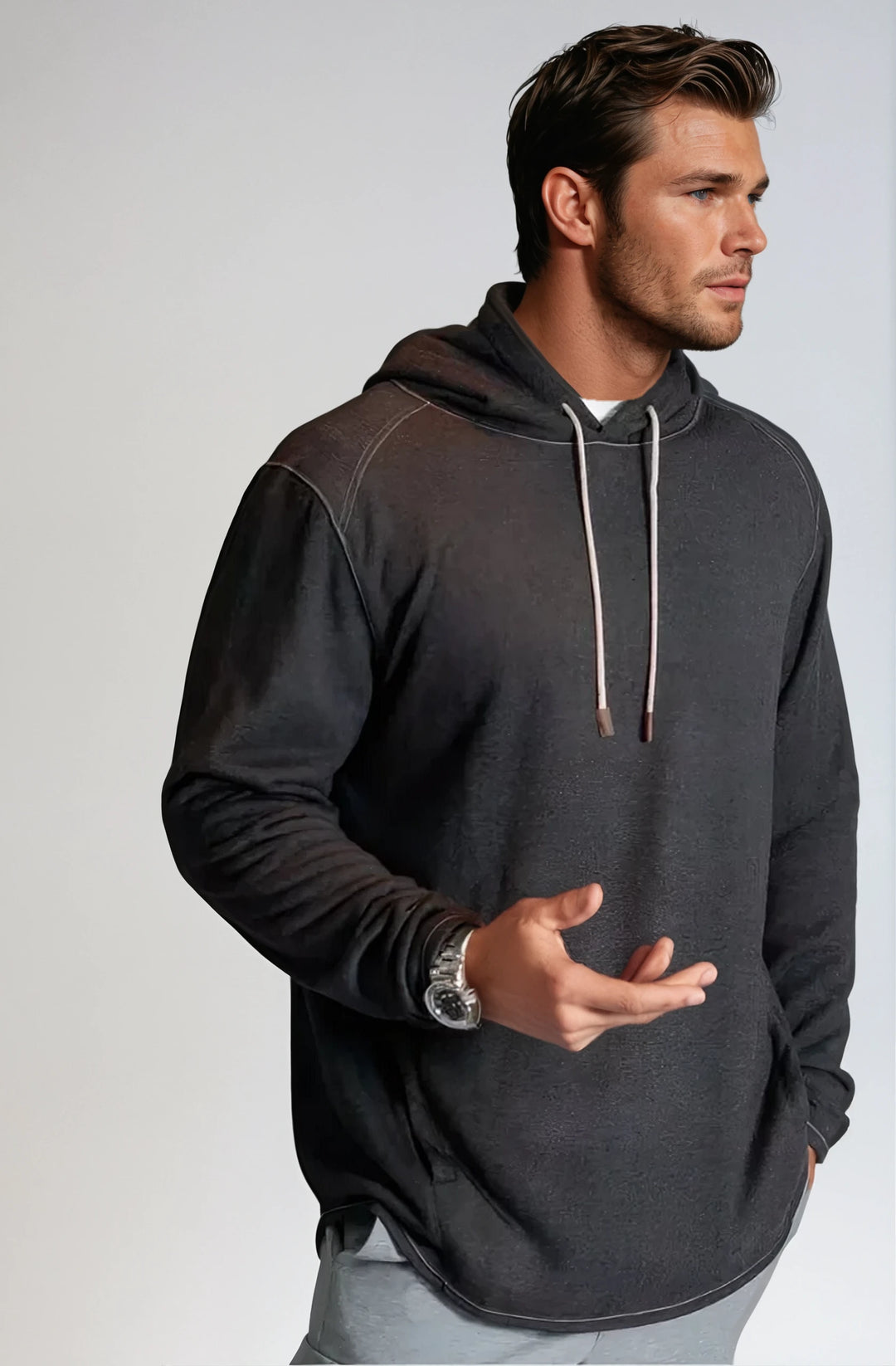 Contender Hoodie Sweatshirt-HOODIES-BUKI-M-Charcoal Grey-Buki