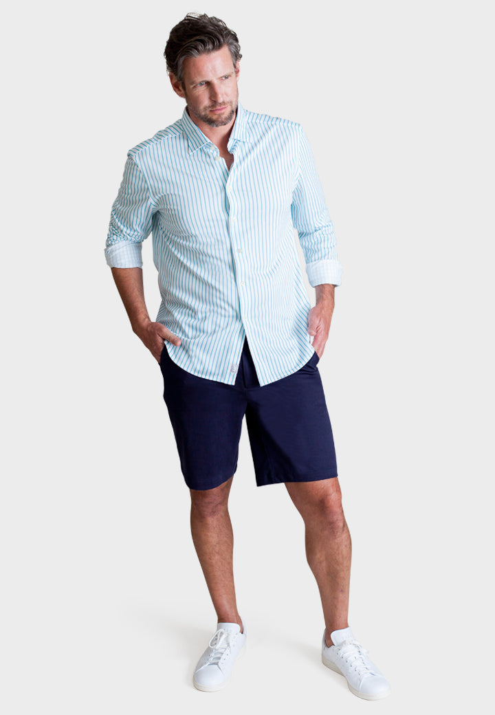 Corsica Stripe Tech Shirt-Long Sleeve Shirts-Buki