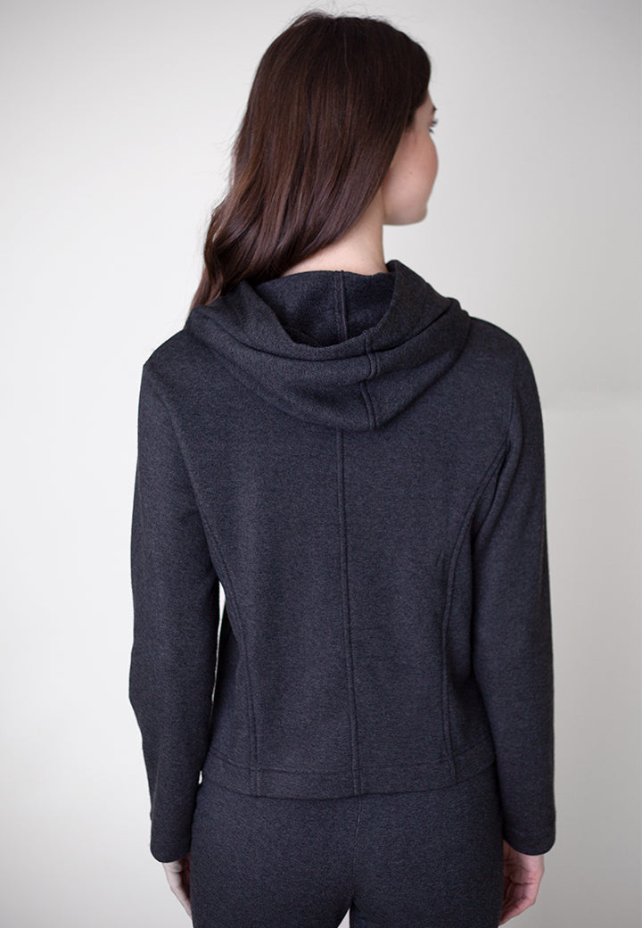 Dakota Hoodie Sweatshirt Jacket-SWEATSHIRTS-BUKI-XS-Charcoal Grey-Buki