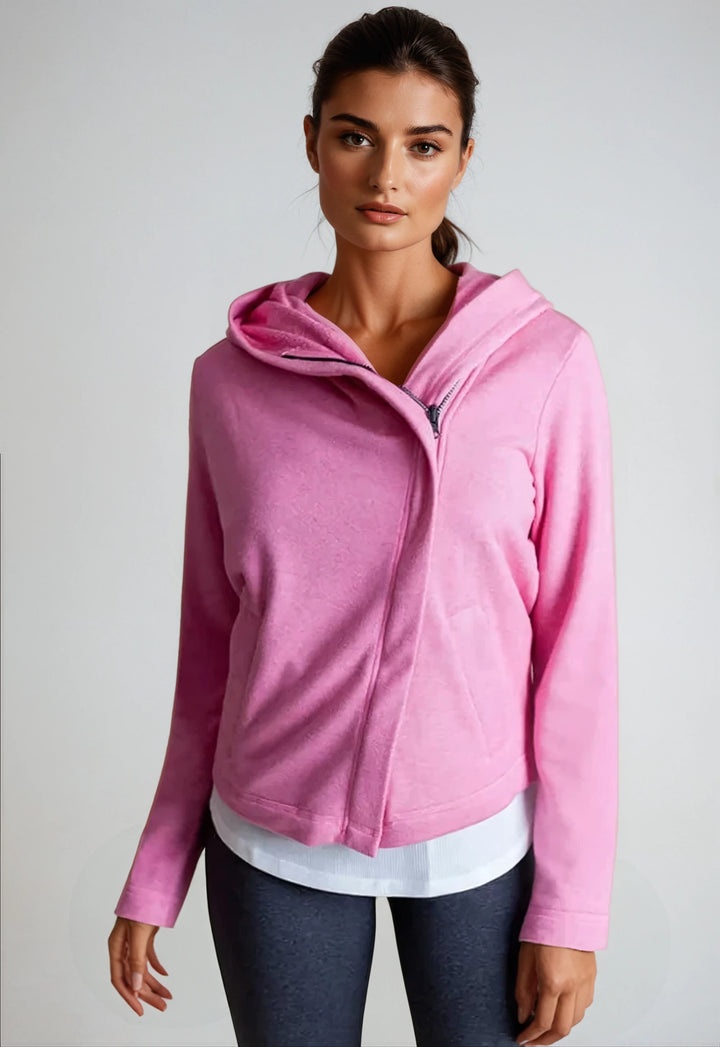 Dakota Hoodie Sweatshirt Jacket-SWEATSHIRTS-BUKI-XS-Berry Pink-Buki