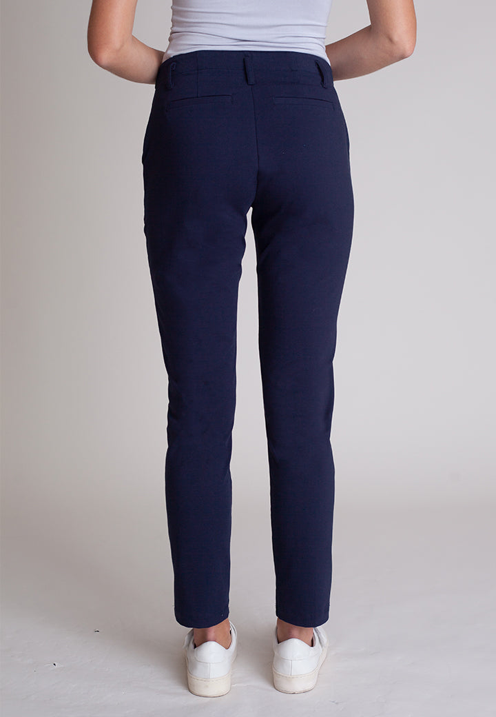Easy Street Stretch Chino Pant in Navy, back-Buki