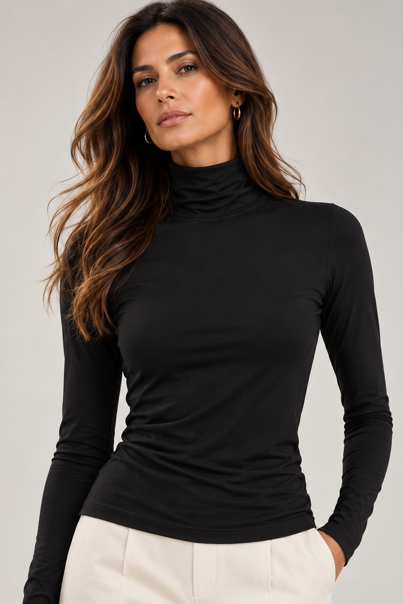 Collagen Turtleneck-SHIRTS & BLOUSES-BUKI-Black-XS-Buki