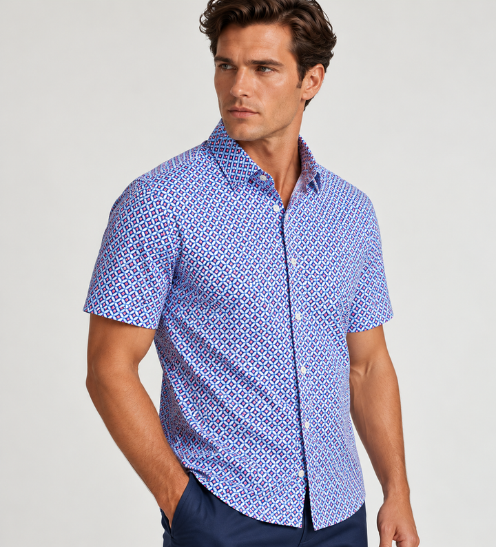Locally Famous Short Sleeve Tech Shirt-SHORT SLEEVE SHIRTS-BUKI-M-Blue/Purple-Buki