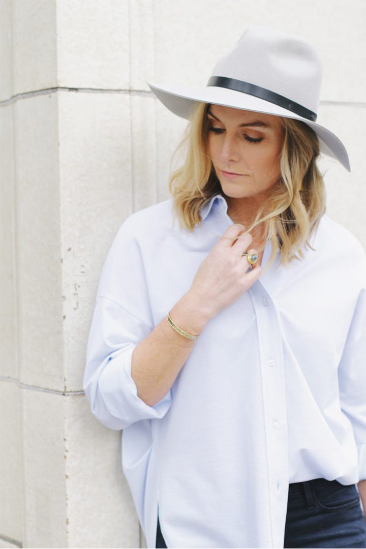 Ex-Boyfriend Shirt in chambray blue-front-Shirts