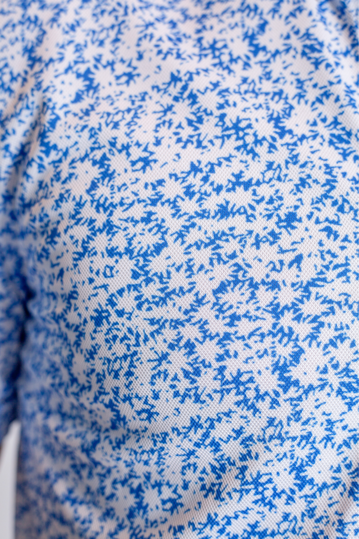 Five-O Floral Long Sleeve Tech Shirt-LONG SLEEVE SHIRTS-BUKI-M-Blue/White-Buki