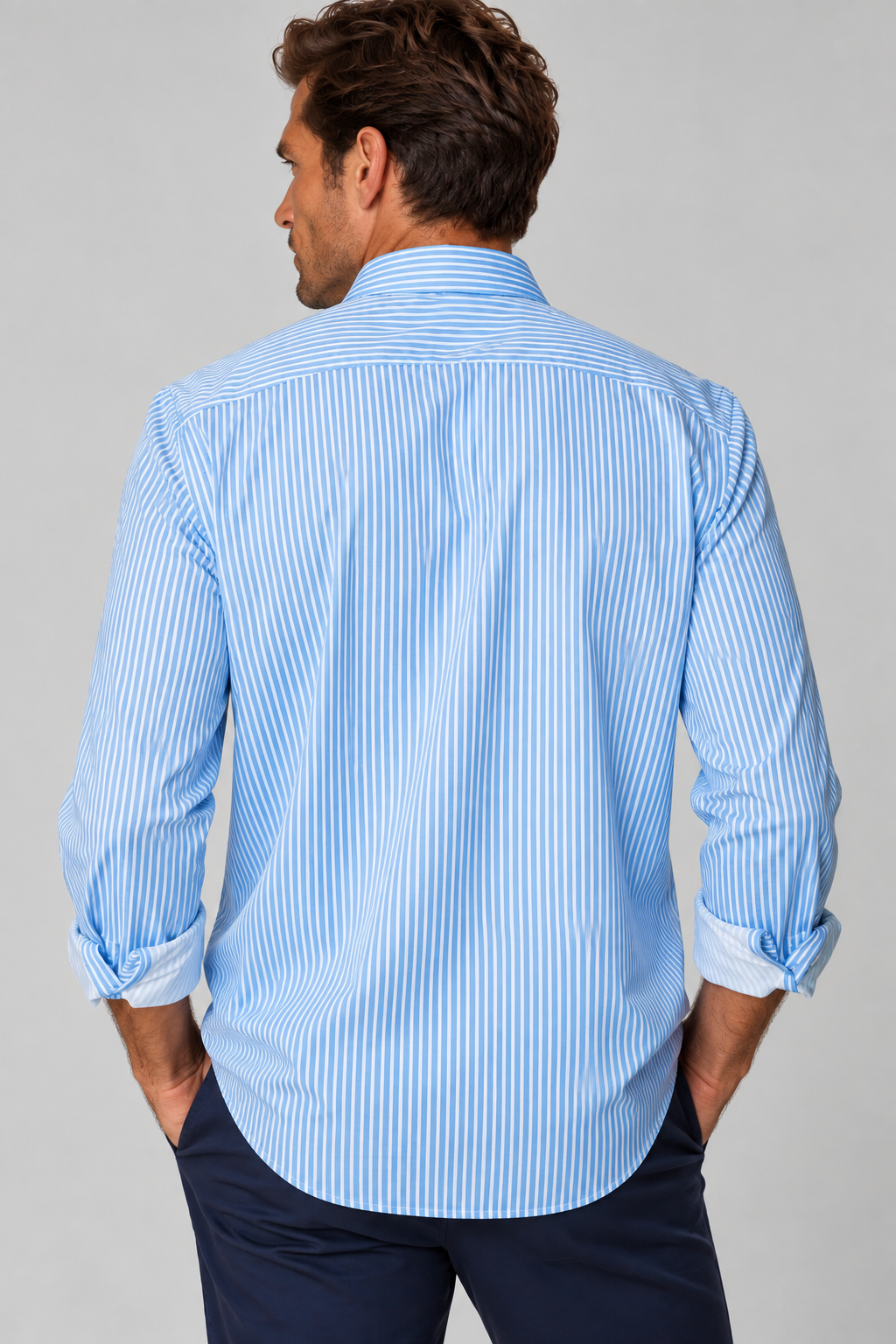 Hansen Stripe Long Sleeve Shirt-LONG SLEEVE SHIRTS-BUKI-M-Cove Blue-Buki