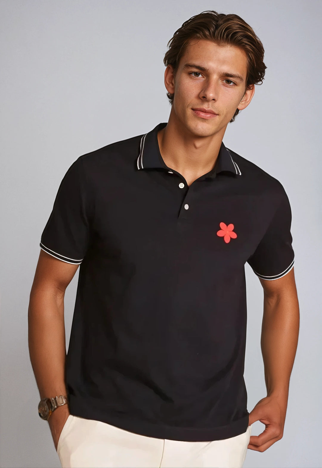 Happy Polo Shirt - Black-POLO SHIRTS-BUKI-Black-M-Buki