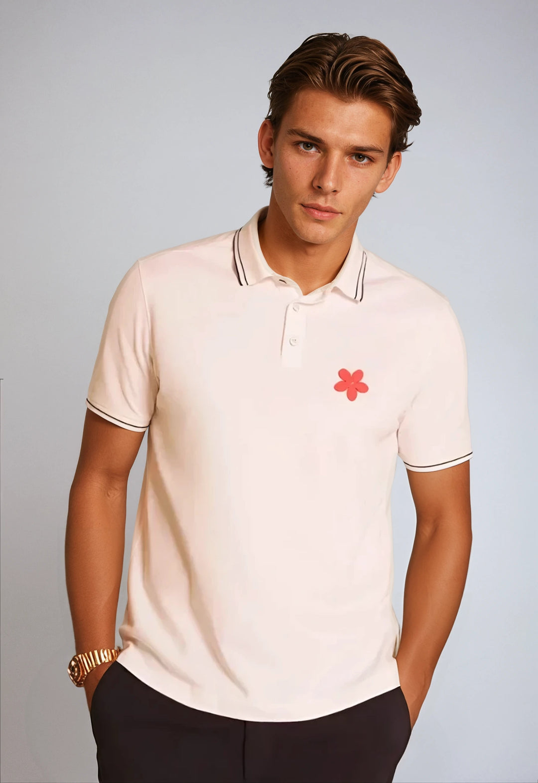 Happy Polo Shirt - White-POLO SHIRTS-BUKI-White-M-Buki