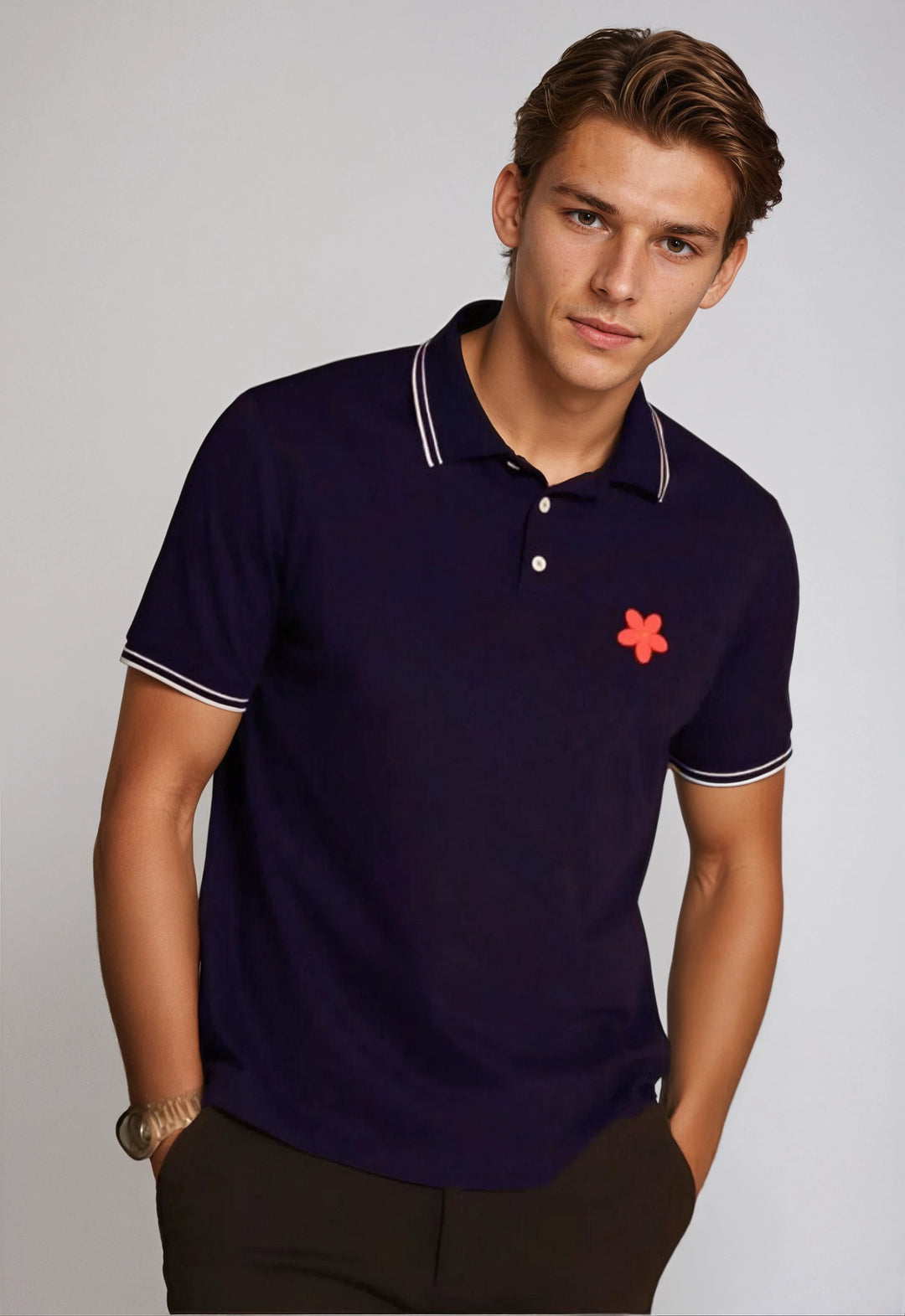 Happy Polo Shirt - Navy-POLO SHIRTS-BUKI-Navy-M-Buki