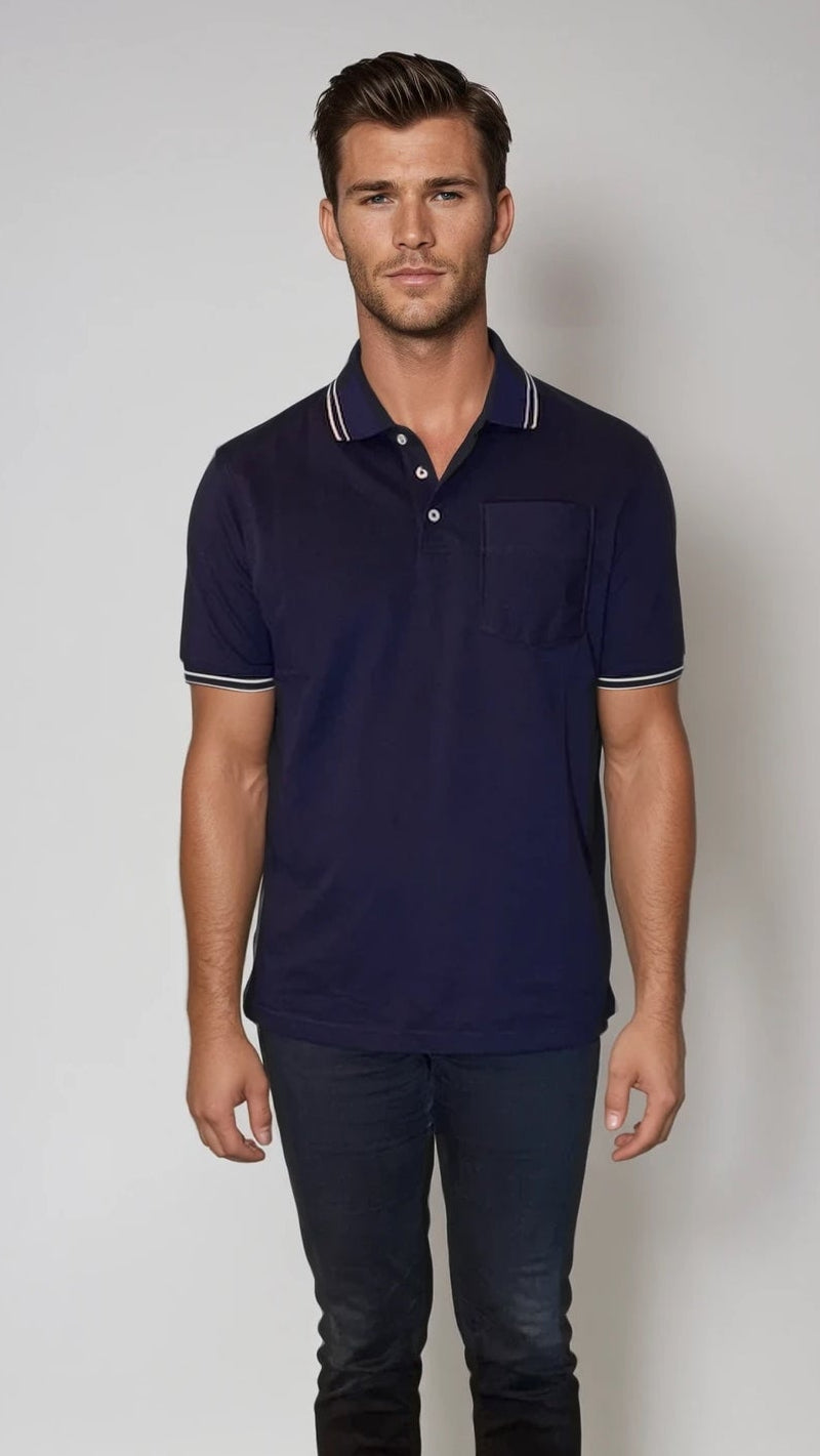 Pocket Polo Shirt - Navy-POLO SHIRTS-BUKI-Navy-M-Buki