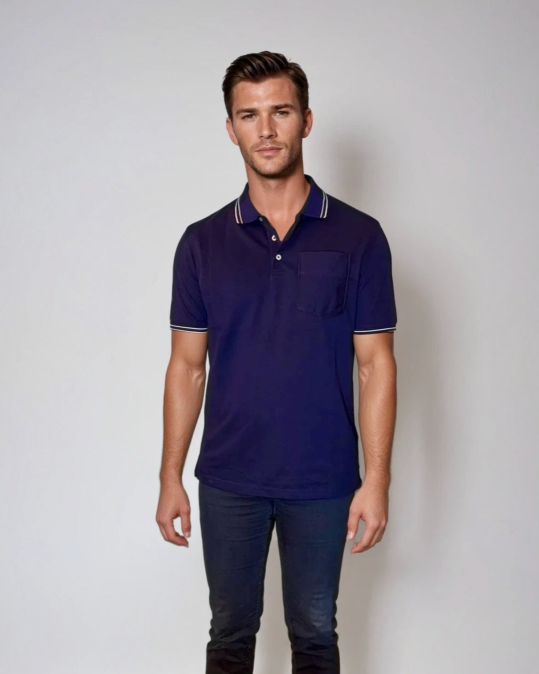 Pocket Polo Shirt - Navy-POLO SHIRTS-BUKI-Navy-M-Buki