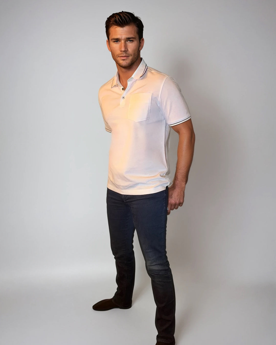 Pocket Polo Shirt - White-POLO SHIRTS-BUKI-White-M-Buki