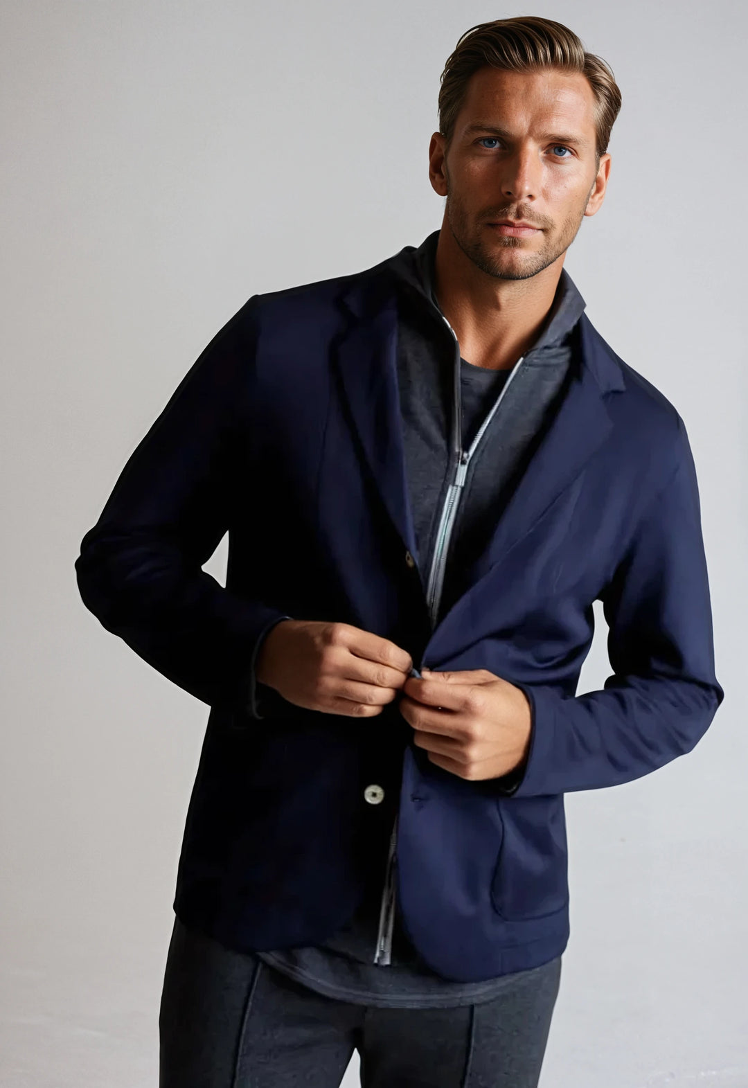 In-Flight Stretch Blazer Navy-BLAZERS-BUKI-Navy-S-Buki