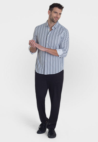 Kevin Stripe Shirt-Long Sleeve Shirts-Buki