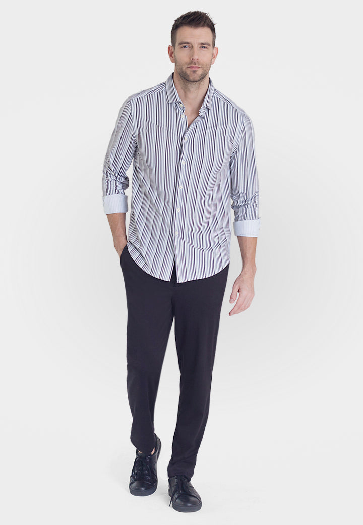 Kevin Stripe Shirt-Long Sleeve Shirts-Buki