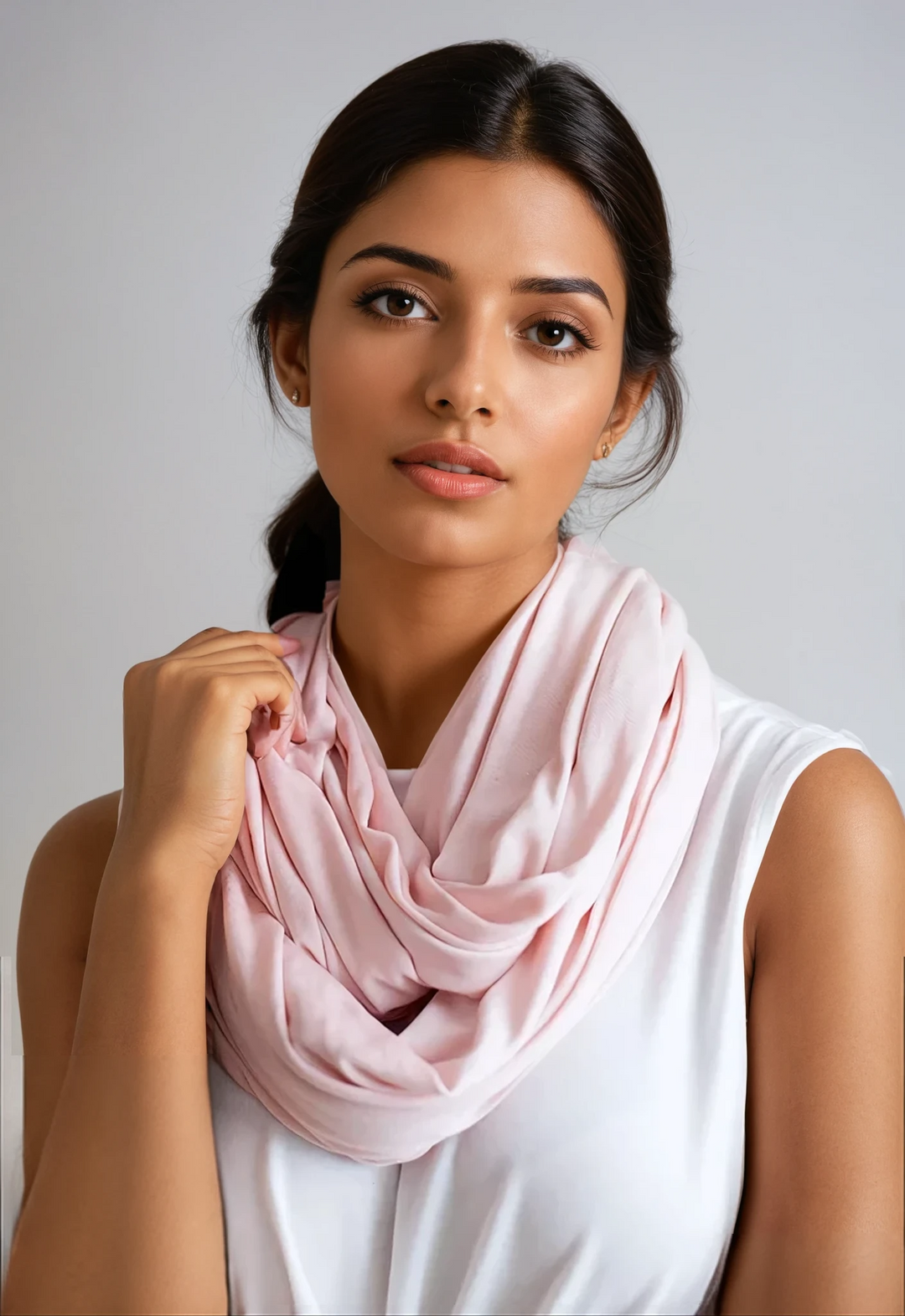 Luxe Infinity Scarf-SCARVES &amp; WRAPS-BUKI-Blush Pink-One Size-Buki