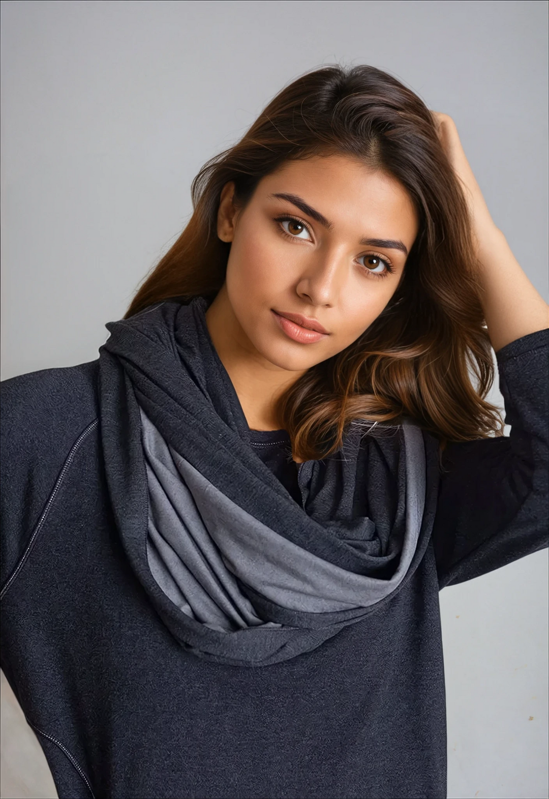 Luxe Infinity Scarf-SCARVES &amp; WRAPS-BUKI-Charcoal Grey-One Size-Buki