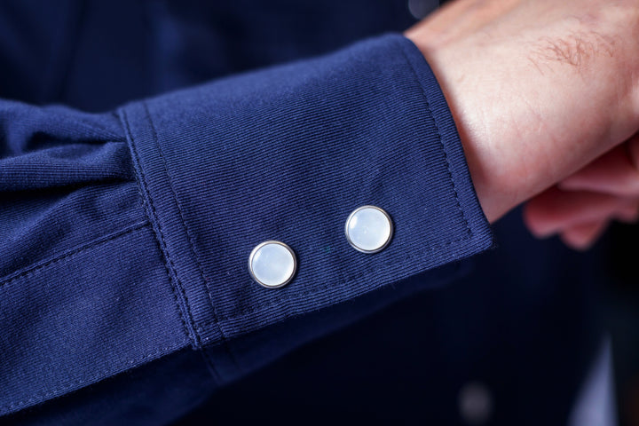 Cinqo Western Long Sleeve Tech Shirt - Navy-LONG SLEEVE SHIRTS-BUKI-M-Light Grey-Buki