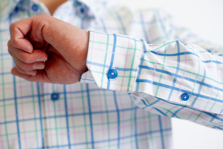 Pacific Grid Long Sleeve Tech Shirt-LONG SLEEVE SHIRTS-BUKI-M-Multi-Buki