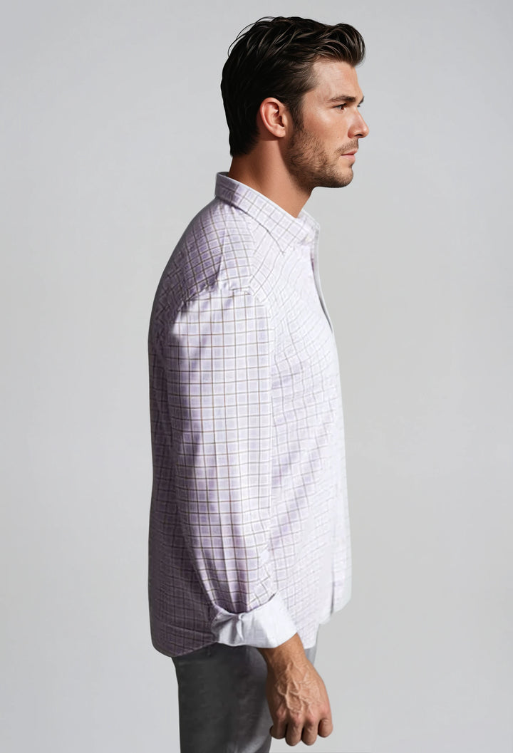 Matt Plaid Long Sleeve Tech Shirt-LONG SLEEVE SHIRTS-BUKI-S-Buki