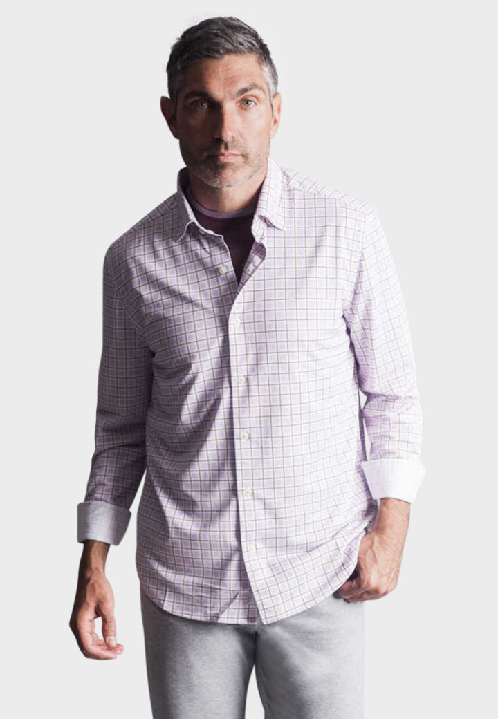 Matt Plaid Long Sleeve Tech Shirt-LONG SLEEVE SHIRTS-BUKI-S-Buki