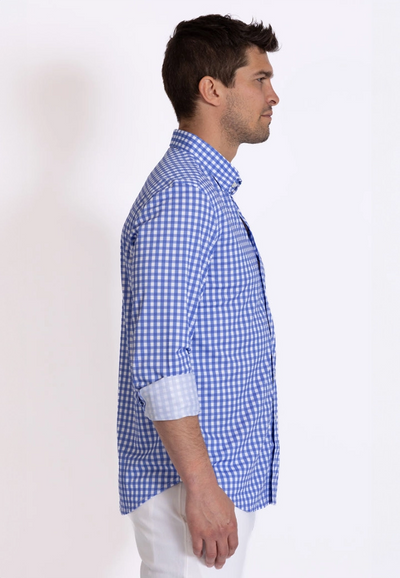 Mauro Check Tech Shirt, side -Long Sleeve Shirts-Buki