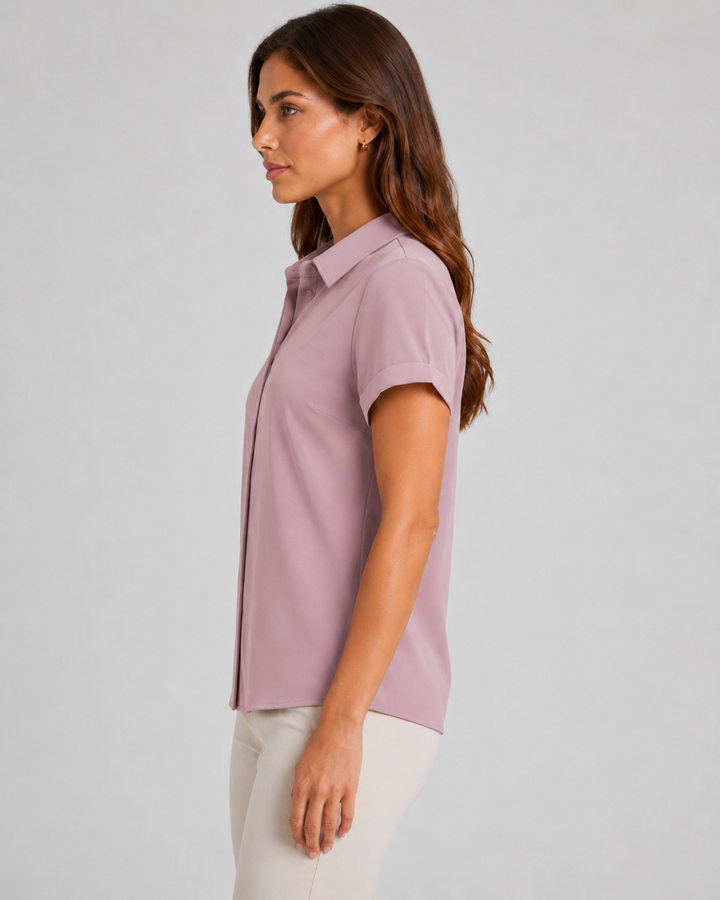Maven Short Sleeve Shirt - Dusty Rose-BUKI-XS-Buki