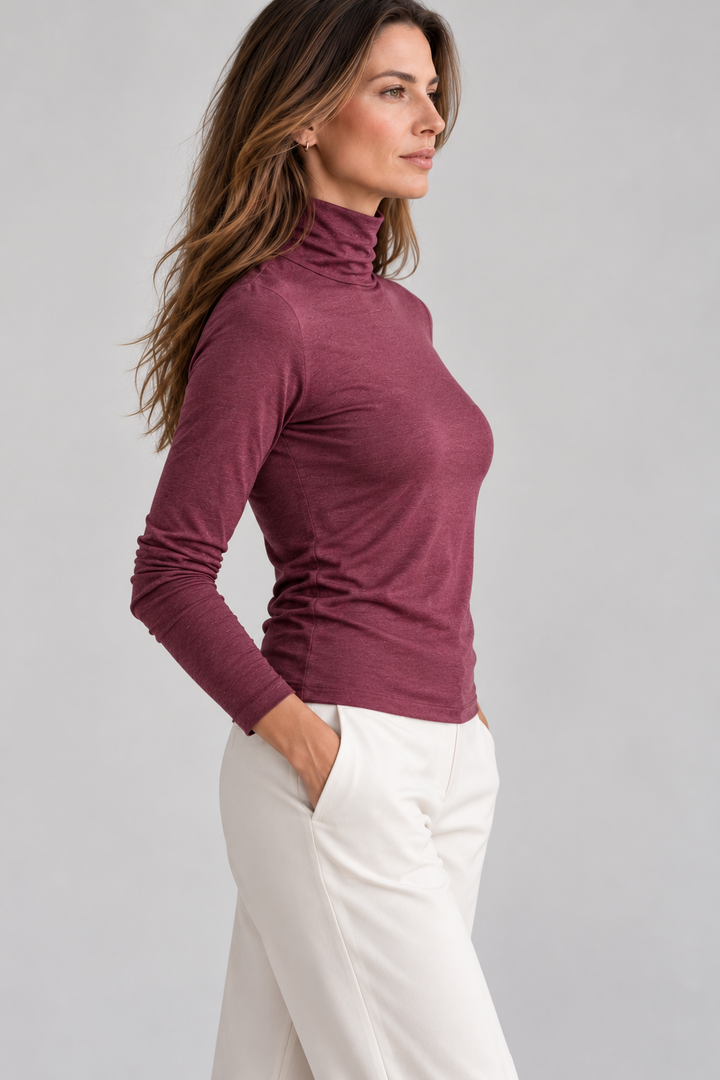 Take-Out Turtleneck Shirt-SHIRTS &amp; BLOUSES-BUKI-XS-Wine-Buki