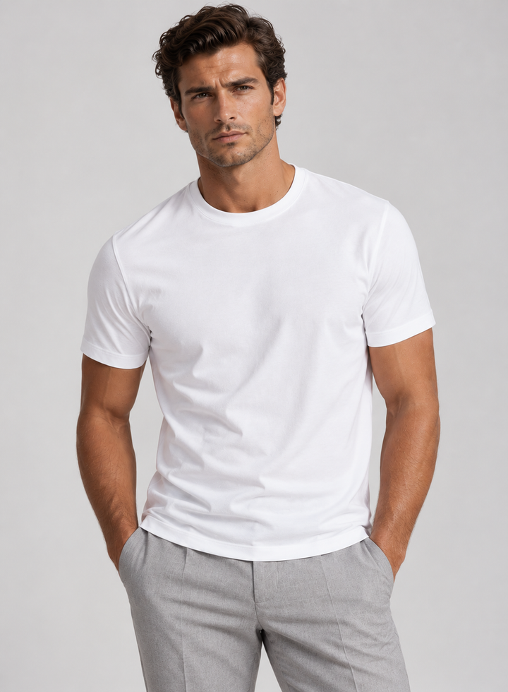 Buki + CINQO Crew Neck T-Shirt White-T-SHIRTS-BUKI-M-Buki