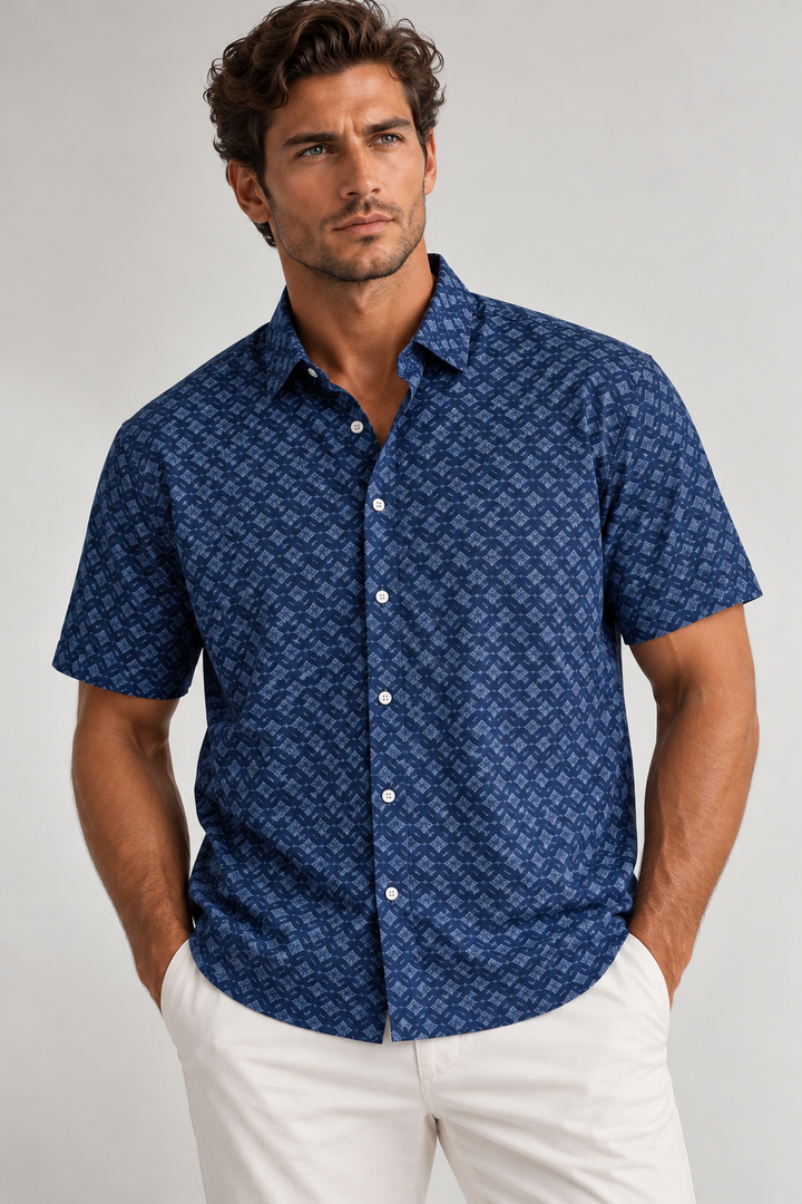 Midnight Star Short Sleeve Tech Shirt-SHORT SLEEVE SHIRTS-BUKI-XL-Navy-Buki