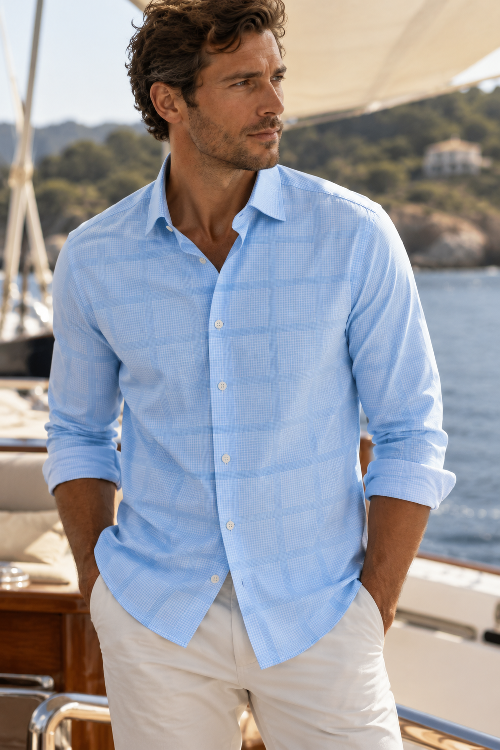 Montauk Long Sleeve Sports Shirt-LONG SLEEVE SHIRTS-BUKI-L-Cool Blue-Buki