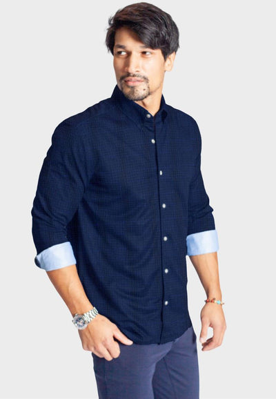 Moody Blues Long Sleeve Plaid Tech Shirt-Long Sleeve Shirts-Buki