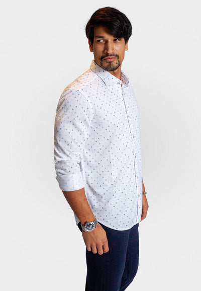 Newport Ditsy Long Sleeve Tech Shirt-Long Sleeve Shirts-Buki