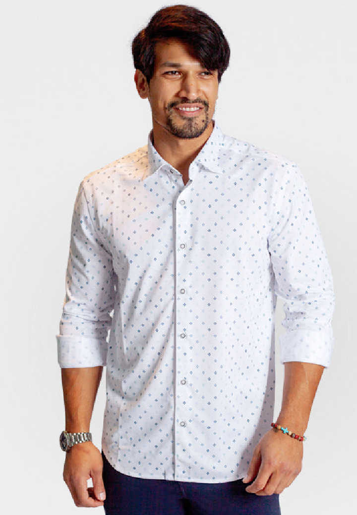 Newport Ditsy Long Sleeve Tech Shirt-Long Sleeve Shirts-Buki