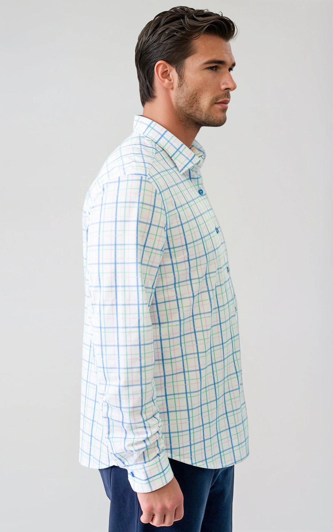 Pacific Grid Long Sleeve Tech Shirt-LONG SLEEVE SHIRTS-BUKI-M-Multi-Buki