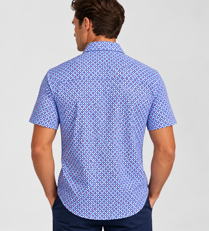 Locally Famous Short Sleeve Tech Shirt-SHORT SLEEVE SHIRTS-BUKI-M-Blue/Purple-Buki