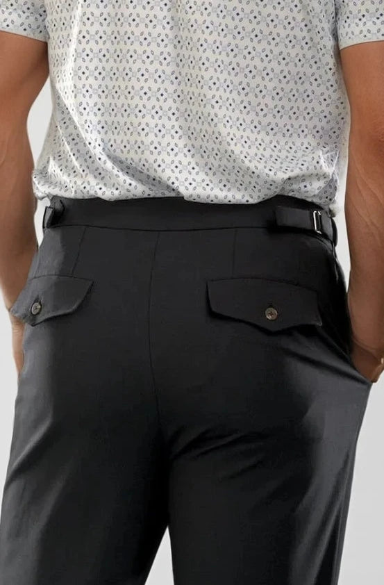 Buki Bundle: Pleated Wool Trouser Pants &amp; Tech Shirt-PANTS-BUKI-M-Navy-Buki
