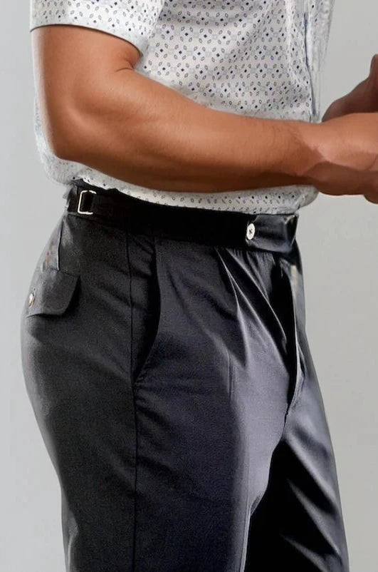 Buki Bundle: Pleated Wool Trouser Pants &amp; Tech Shirt-PANTS-BUKI-M-Navy-Buki