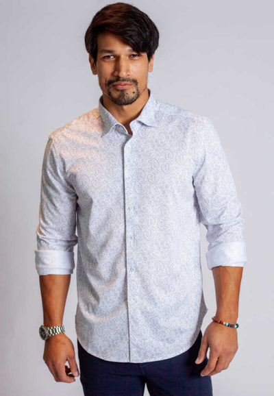 Men's Clothing: Long Sleeve Casual Dress Shirt | Buki Portofino Tech Shirt 