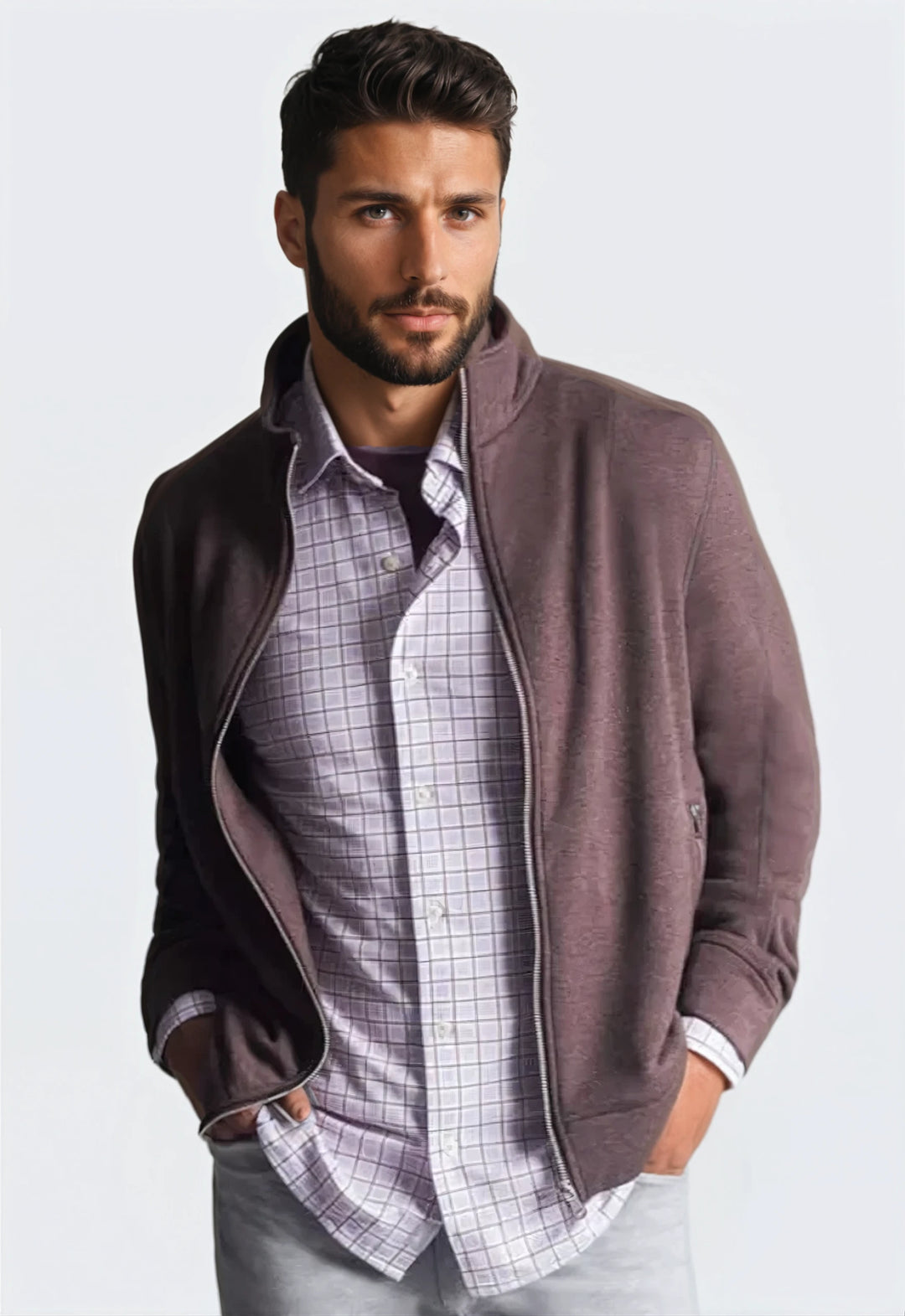 Power Suit Matching Set - Full Zip Sweatshirt & Sweatpant-OUTFIT SETS-BUKI-S-Espresso-Buki