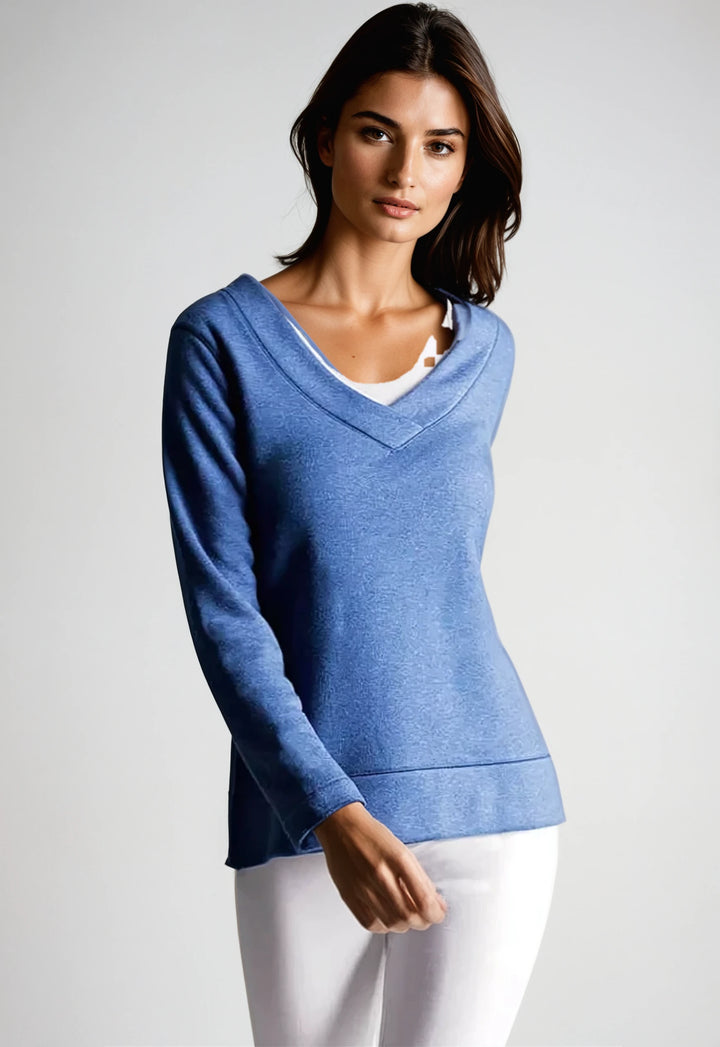 Power Vee 'Sweater' Sweatshirt - Charcoal Gray-SWEATSHIRTS-BUKI-XS-Charcoal Grey-Buki