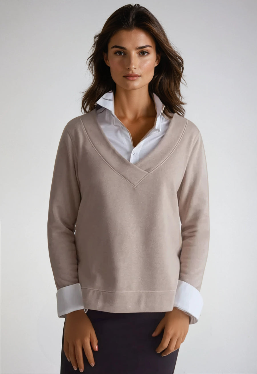 Power Vee 'Sweater' Sweatshirt - Camel