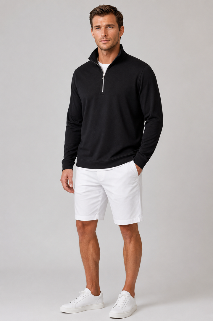 Cinqo Travel Half Zip - Black-ZIP SWEATSHIRTS-BUKI-M-Black-Buki