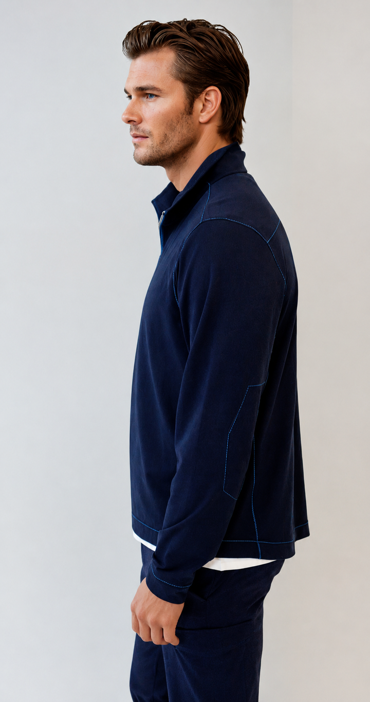 Cinqo Travel Half Zip - Navy-ZIP SWEATSHIRTS-BUKI-M-Navy-Buki