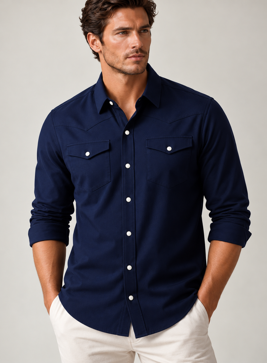 Buki’s Western Tech Shirt - Navy