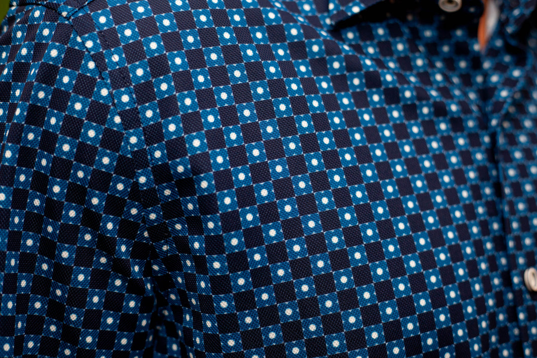 Retro Blues Long Sleeve Tech Shirt-LONG SLEEVE SHIRTS-BUKI-M-Navy-Buki