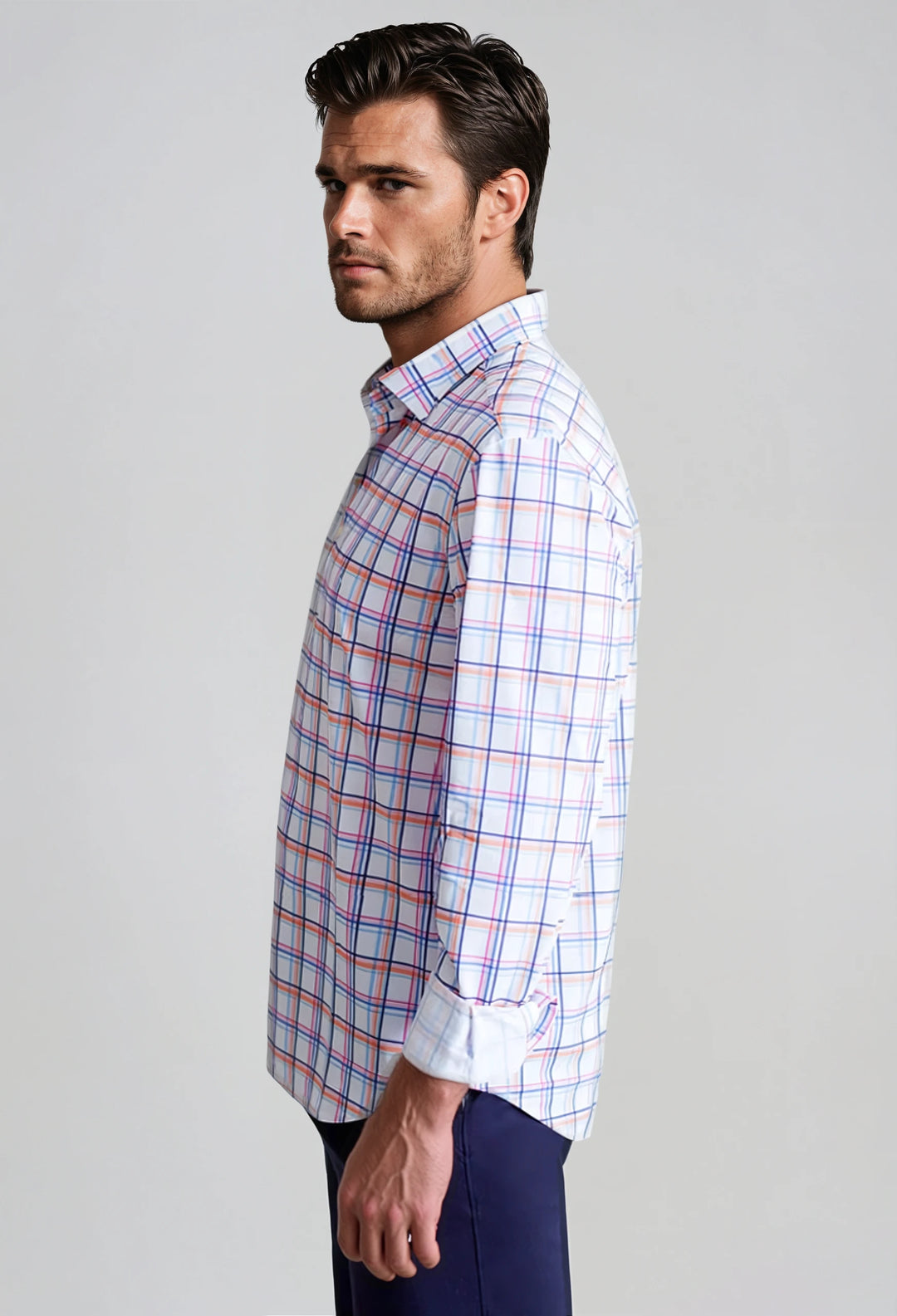 Rob Plaid Long Sleeve Tech Shirt-LONG SLEEVE SHIRTS-BUKI-M-Multicolor-Buki