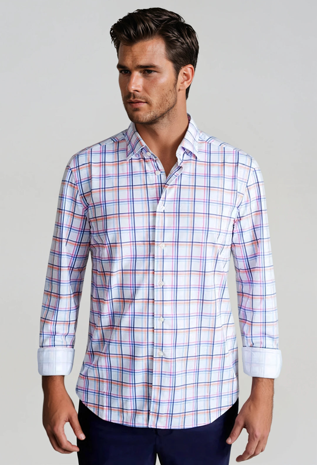 Rob Plaid Long Sleeve Tech Shirt-LONG SLEEVE SHIRTS-BUKI-M-Multicolor-Buki