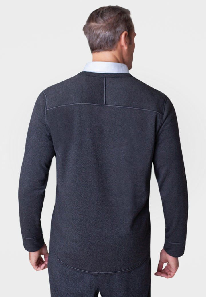 Rugvee Pullover Sweatshirt - Charcoal Grey-V-NECK SWEATSHIRTS-BUKI-Charcoal Grey-S-Buki